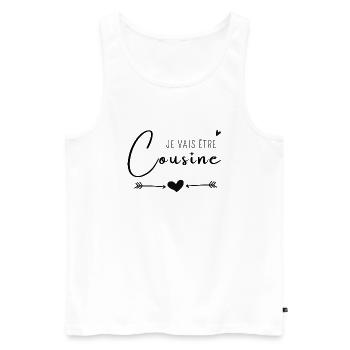 Je vais être cousine - Débardeur bio Premium Homme - blanc - Devant - Michal (187cm)