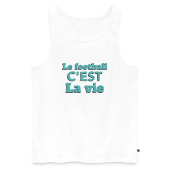Le football c est la vie - Débardeur bio Premium Homme - blanc - Devant - AI Model Male 178 light (178cm)