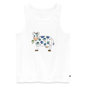 Cow - Men's Premium Organic Tank Top - white - Front - AI Model Male 178 light (178cm)