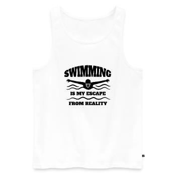nageuse natation femme club de natation - Débardeur bio Premium Homme - blanc - Devant - AI Model Male 178 light (178cm)