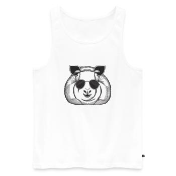 Guinea pig cool sunglasses funny design 9 - Men's Premium Organic Tank Top - white - Front - AI Model Male 178 light (178cm)