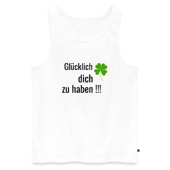 Glücklich dich zu haben - Männer Premium Bio Tank Top - Weiß - Vorne - Michal (187cm)