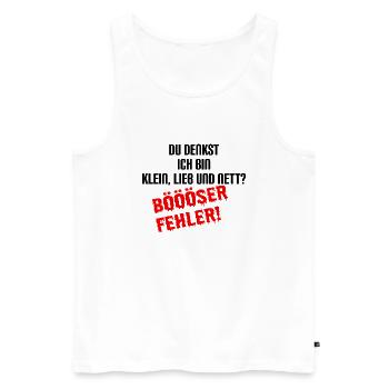 Du denkst ich bin klein lieb und nett böser Fehler - Männer Premium Bio Tank Top - Weiß - Vorne - AI Model Male 178 light (178cm)
