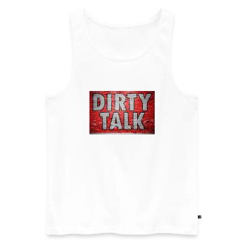 Dirty Talk Graffiti Brick Wall - Men's Premium Organic Tank Top - white - Front - AI Model Male 178 light (178cm)