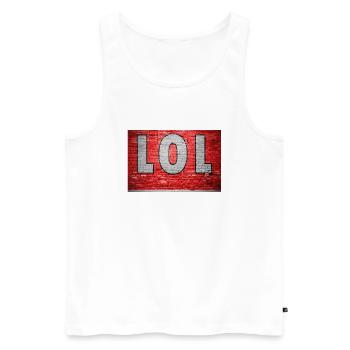Lol Graffiti Mur de briques - Débardeur bio Premium Homme - blanc - Devant - AI Model Male 178 light (178cm)