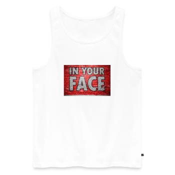 In Your Face Graffiti - Débardeur bio Premium Homme - blanc - Devant - AI Model Male 178 light (178cm)