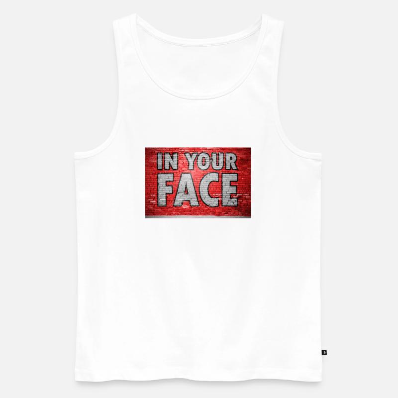 In Your Face Graffiti - Männer Premium Bio Tank Top - Weiß