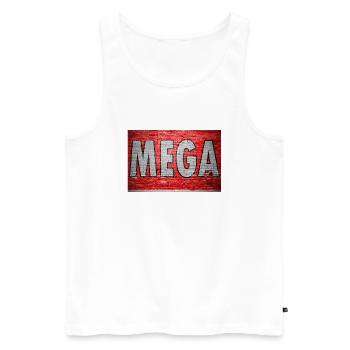 Mega Brick Wall Graffiti - Men's Premium Organic Tank Top - white - Front - AI Model Male 178 light (178cm)