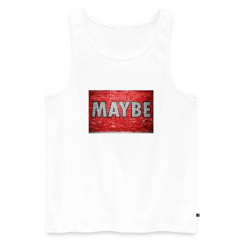 Maybe Brick Wall Graffiti - Men's Premium Organic Tank Top - white - Front - AI Model Male 178 light (178cm)