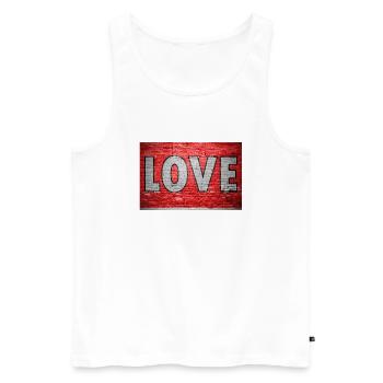 Love Brick Wall Graffiti - Men's Premium Organic Tank Top - white - Front - AI Model Male 178 light (178cm)