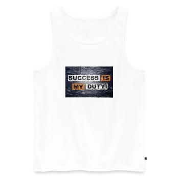 Success is my duty! saying lettering Graffiti - Männer Premium Bio Tank Top - Weiß - Vorne - AI Model Male 178 light (178cm)