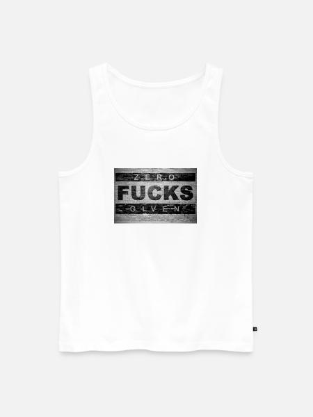 Zero Fucks Given Ziegelsteinmauer Graffiti - Männer Premium Bio Tank Top - Weiß