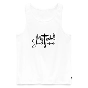 Just Jesus - Männer Premium Bio Tank Top - Weiß - Vorne - Michal (187cm)
