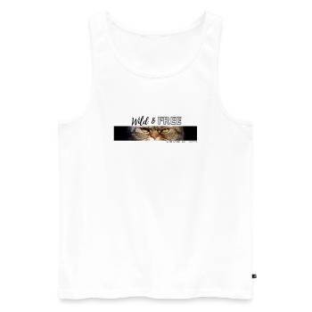 Sauvage et libre - tu me rends heureux - Débardeur bio Premium Homme - blanc - Devant - Michal (187cm)