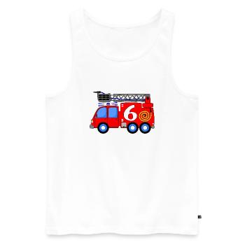 Feuerwehrfahrzeug 6 Geburtstag Kinder - Männer Premium Bio Tank Top - Weiß - Vorne - AI Model Male 178 light (178cm)