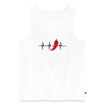 chilli heartbeat - Men's Premium Organic Tank Top - white - Front - Michal (187cm)