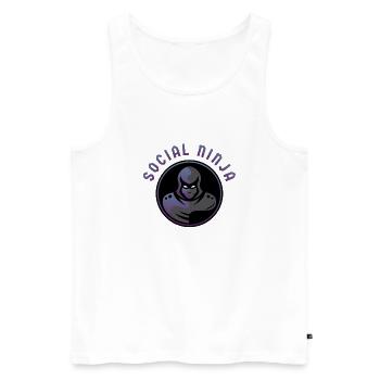 Social Ninja - Men's Premium Organic Tank Top - white - Front - Michal (187cm)