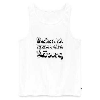 Reiten ist immer eine Lösung - Männer Premium Bio Tank Top - Weiß - Vorne - Michal (187cm)