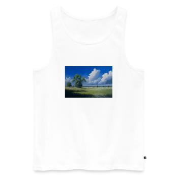 Verzauberte Natur - Männer Premium Bio Tank Top - Weiß - Vorne - Michal (187cm)