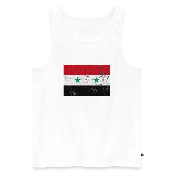 Syrie - Débardeur bio Premium Homme - blanc - Devant - AI Model Male 178 light (178cm)