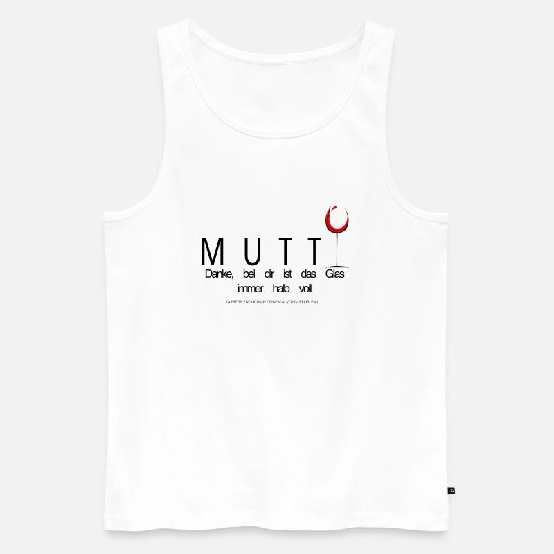 Muttis lieben Wein - Männer Premium Bio Tank Top - Weiß