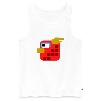 Red Bird PixelArt - Men's Premium Organic Tank Top - white - Front - AI Model Male 178 light (178cm)