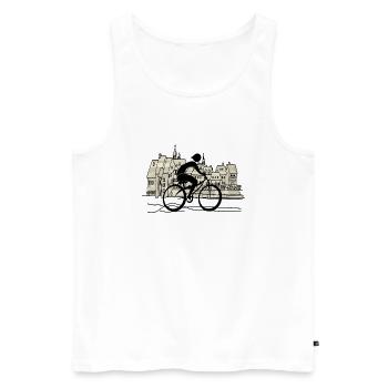 Cycliste - Débardeur bio Premium Homme - blanc - Devant - Michal (187cm)