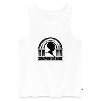 Raum - Männer Premium Bio Tank Top - Weiß - Vorne - Michal (187cm)