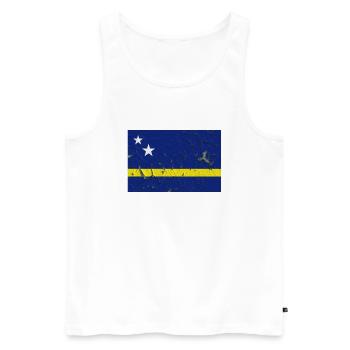 Pays du drapeau Curaçao - Débardeur bio Premium Homme - blanc - Devant - Michal (187cm)