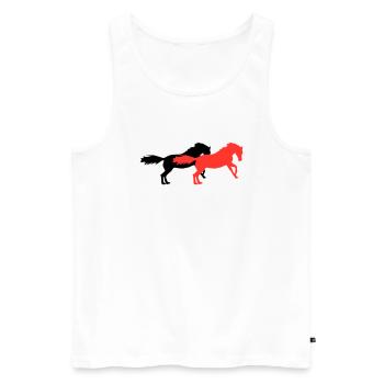 horses - Männer Premium Bio Tank Top - Weiß - Vorne - AI Model Male 178 light (178cm)