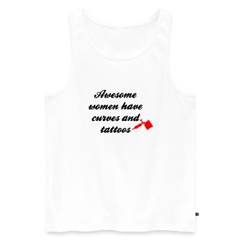Awesome women have tattoos and curves - Männer Premium Bio Tank Top - Weiß - Vorne - Michal (187cm)