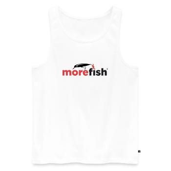 morefish Logo schwarz rot - Männer Premium Bio Tank Top - Weiß - Vorne - AI Model Male 178 light (178cm)