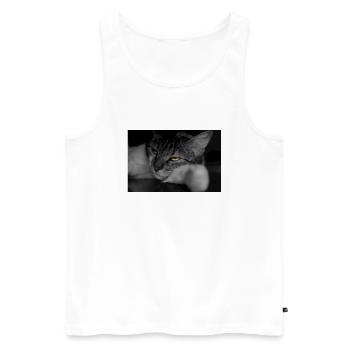 The cat with the terrible look - Men's Premium Organic Tank Top - white - Front - Michal (187cm)