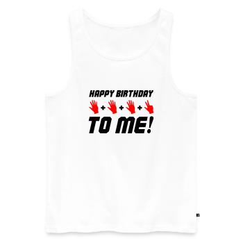 Joyeux anniversaire à moi 18 - Débardeur bio Premium Homme - blanc - Devant - Michal (187cm)