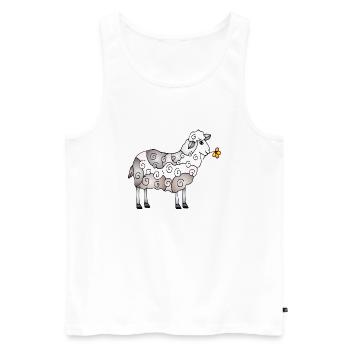 Schaf - Männer Premium Bio Tank Top - Weiß - Vorne - AI Model Male 178 light (178cm)