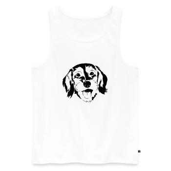 Dachshund face - Men's Premium Organic Tank Top - white - Front - AI Model Male 178 light (178cm)