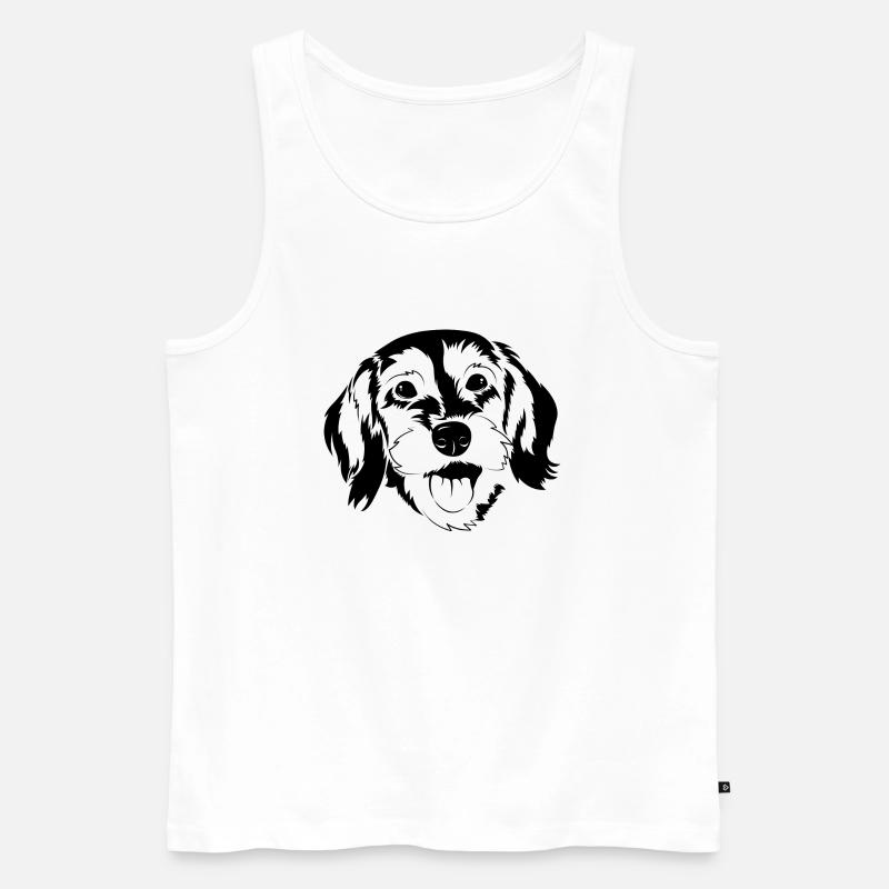 Dackelgesicht - Männer Premium Bio Tank Top - Weiß