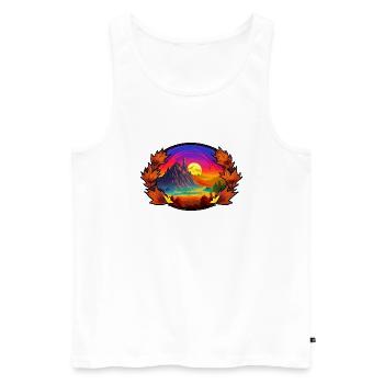 Spring mountains - Men's Premium Organic Tank Top - white - Front - Michal (187cm)