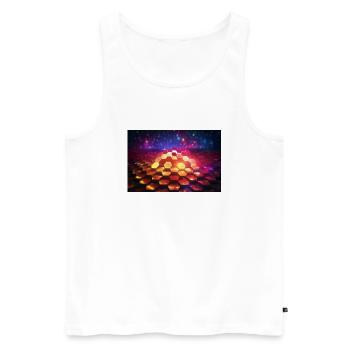 surreal epic fractal hexagons 4 - Männer Premium Bio Tank Top - Weiß - Vorne - AI Model Male 178 light (178cm)