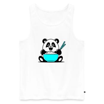 Panda - Men's Premium Organic Tank Top - white - Front - AI Model Male 178 light (178cm)
