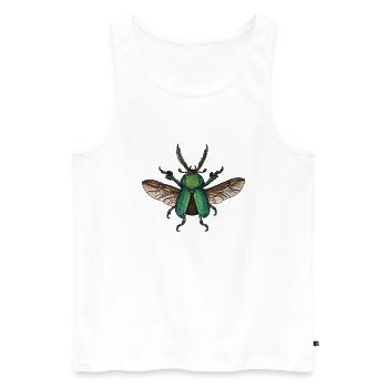 Big Green Beetle - coléoptère vert géant - Débardeur bio Premium Homme - blanc - Devant - Michal (187cm)