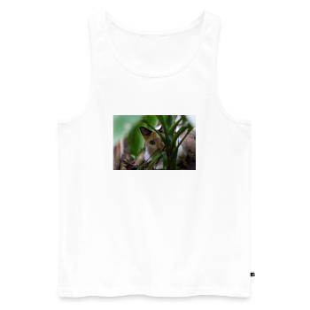 le chat au doux regard - Débardeur bio Premium Homme - blanc - Devant - Michal (187cm)