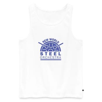 New World Steel Orchestra Logo - Men's Premium Organic Tank Top - white - Front - Michal (187cm)
