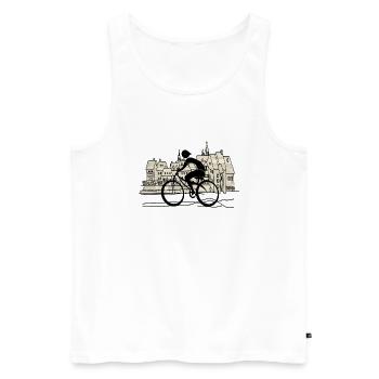 Cycliste - Débardeur bio Premium Homme - blanc - Devant - Michal (187cm)