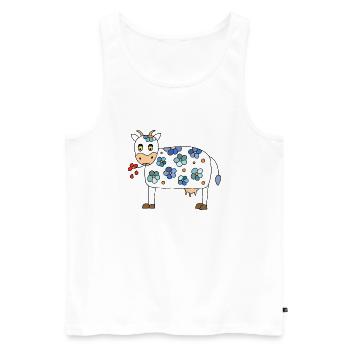 Cow - Men's Premium Organic Tank Top - white - Front - AI Model Male 178 light (178cm)
