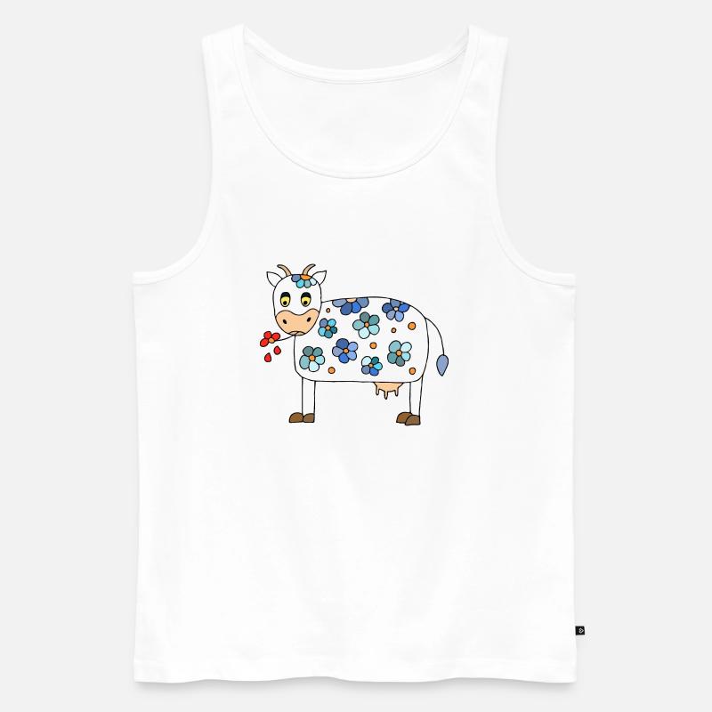 Kuh - Männer Premium Bio Tank Top - Weiß