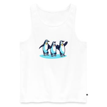 Penguins celebrate - Men's Premium Organic Tank Top - white - Front - AI Model Male 178 light (178cm)