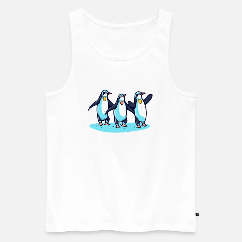 Penguins celebrate - Men's Premium Organic Tank Top - white