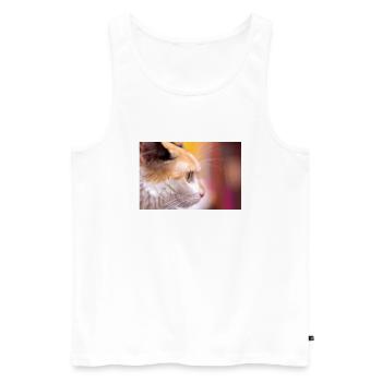 Katzen-Look - Männer Premium Bio Tank Top - Weiß - Vorne - Michal (187cm)