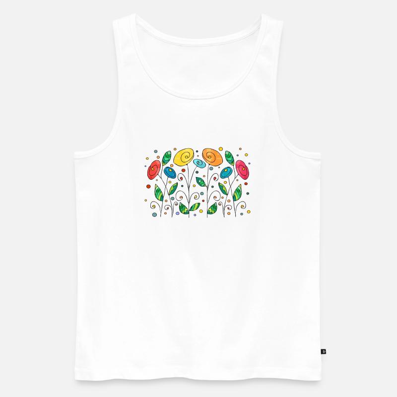 Blumen - Männer Premium Bio Tank Top - Weiß